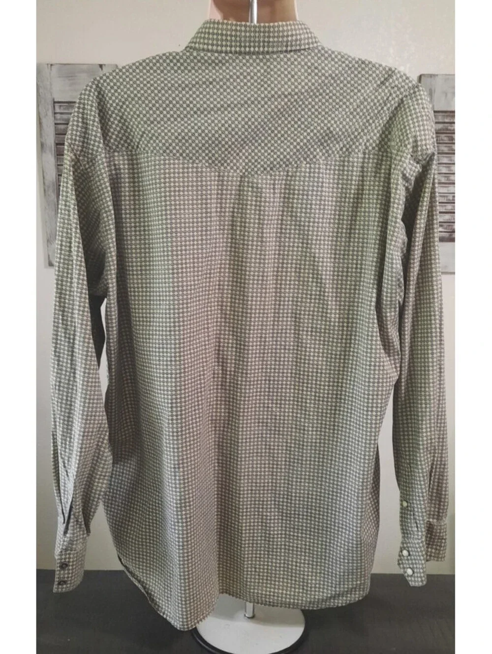 RESISTOL Mens Long Sleeve Western Shirt XL Tan Black Pearl Snaps Gray Marbling